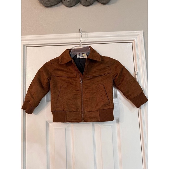 Genuine Kids Jacket Kids Size 3T Brown Corduroy Full Zip Pockets Classic Cozy - Picture 3 of 7